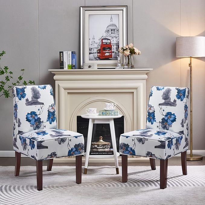 Traditional Fabric Accent Chair, DRM'SCUUM Modern Accent Chair for Living Room Soft White Velvet with Ink Paint Pattern,Comfor Seat,Sturdy Frame and Rubber Wood Legs