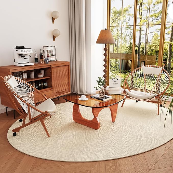 Coffee Tables Glass Small Farmhouse Coffee Table Mid-Century Modern Wood Center Table for Living Room, Walnut Brown, 36 Inch