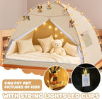 LEEDOR Bed Canopy for Kids/Adults,Mosquito Net & Privacy Tent 2-in-1 Bed Tent, Mesh & Blackout Cloth Double Design Dream Tent,Indoor Safety Bed Tent for Girls/Boys Twin & String Lights (No Mattress)