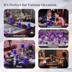 KONNI Violet Pillar Candles Set of 3, 3"x 4" Unscented Pillar Candles Bulk, 39 Hours Long Burning Candles, Smokeless and Dripless Large Round Candle for Wedding, Home Decoration, Parties, Spas, Dinner