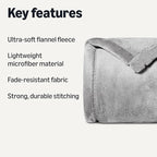 Amazon Basics Soft Fleece Throw Blanket, Lightweight Cozy Blanket for Couch & Sofa, 50 x 60 Inches, Gray