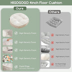 Washable Floor Pillow Cushion for Adults, Meditation Cushion Pillow, Large Round Floor Sitting, Removable Tufted Corduroy Cover, for Tatami Living Room or Yoga, 22x22 Inch, 2Pack, Machine Washable