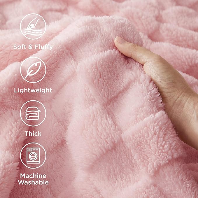 Bedsure GentleSoft King Size Blanket for Bed - Super Soft Cozy Blankets for Women Men Girls, Large Fuzzy Fleece Throw for Bedroom Decor, Pink,108x90 Inches