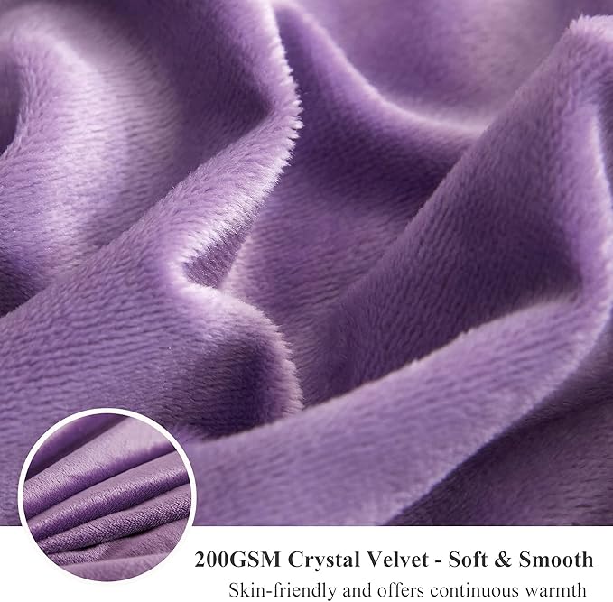 XeGe Plush Shaggy Duvet Cover Set, Luxury Ultra Soft Crystal Velvet Fluffy Furry Bedding Sets 3 Pieces(1 Faux Fur Fuzzy Comforter Cover + 2 Faux Fur Throw Pillow Shams), Zipper Closure (King, Purple)