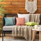 MIULEE Pack of 2 Decorative Outdoor Solid Waterproof Throw Pillow Covers Spring Faux Linen Garden Farmhouse Cushion Cases for Summer Patio Tent Balcony Couch Sofa 12x12 Inch Coral Red