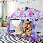 Indoor Instant Privacy Bed Tent for Sleeping,Quick Set-up Bed Canopies,Portable Bed Drapes with Large Space and 3 Doors (Galaxy, Twin)