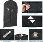 PATIKIL 40" Garment Bag, 5 Pack Breathable Suit Bag for Storage Hanging Clothes Dustproof Garment Covers for Suits Coats Dresses, Black