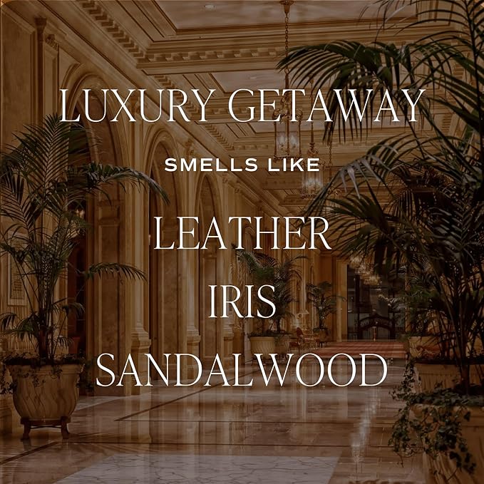 Sweet Water Decor Luxury Getaway Reed Diffuser – Hotel Scent Diffuser with Long-Lasting Premium Fragrance of Leather, Iris, Sandalwood for 4 Months – Ideal for Home Decor