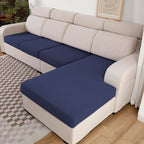 Waterproof Couch Cushion Covers, Stretch Individual Sofa Seat Cover for Sectional L Shaped Sofa, Reversible Couch Furniture Protector for Pets (3-Piece Sofa Cushion Cover, Navy)