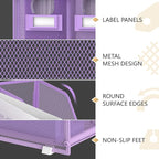 DALTACK Desk Organizers Metal Magazine File Holder with 5 Vertical Compartments Folder Storage Binder Organizer for Office Home School Organization, Purple Plus