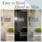 Ink Personalized Slate Stone Address Plaque - Address Signs for Houses - Customized House Sign - Outdoor House Number - Wall Decor Home Address Numbers - Garden Decor Signs (16"x10")