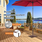 Giantex 35 lbs Patio Umbrella Base, 20 inch Heavy Duty Square Outdoor Umbrella Stand for 1.6''-1.9'' Poles, 4 Adjustable Pads Anchor Holes, Umbrella Holder for Deck Yard Poolside Garden, Brown