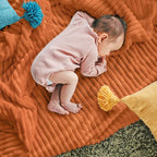 DISSA Fleece Blanket Throw Size – 51x63, Orange – Soft, Plush, Fluffy, Fuzzy, Warm, Cozy – Perfect Throw for Couch, Bed, Sofa - with Pompom Fringe - Flannel Blanket Throw Blanket