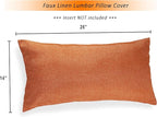 Aiking Home Woven Fine Faux Linen Throw Pillow Cover, Size 14"x26", Orange