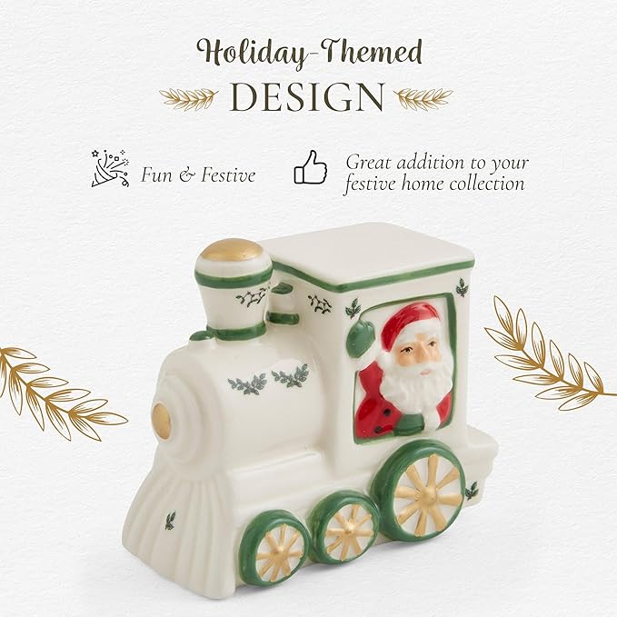 Spode Christmas Tree Miniature Village Figural Decoration, Snowy Christmas Village Set, Décor - Festive Decorations for Indoor Display, Collectible Figurines & Holiday Table Accents (Train)