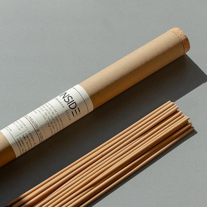 Tobacco & Vanilla Incense Sticks – 11 Inch Bamboo and Natural Wood Blend – Clean-Burning, Low Smoke – 1 Hour Burn Time – 20 Sticks