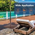 Giantex 35 lbs Patio Umbrella Base, 20 inch Heavy Duty Square Outdoor Umbrella Stand for 1.6''-1.9'' Poles, 4 Adjustable Pads Anchor Holes, Umbrella Holder for Deck Yard Poolside Garden, Brown