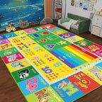 ABC Carpet, Kids Rugs for Playroom, Educational Play Mat for Kids, Preschool Rugs with ABC, Numbers, Animals Learning Carpet for Bedroom Playroom Classroom Baby Toddler Children (Yellow, 78.7X59 INCH)