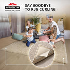X-Protector Rug Tape - 12 Pcs Set - White Anti-Slip & Anti-Curling Carpet Tape for Hard Floors - Premium Rug Pad Gripper - Carpet Corner Grippers to Keep Your Carpet in Place & Make Corners Flat