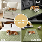 H.VERSAILTEX Couch Cover Chenille Pet Fuzzy Sofa Covers for 2 Cushion Couch Anti Slip Washable Sofa Slipcovers with Strap Soft Couch Protector Cover for Dogs Cats Kids(27.6" x 71", Tender Green)
