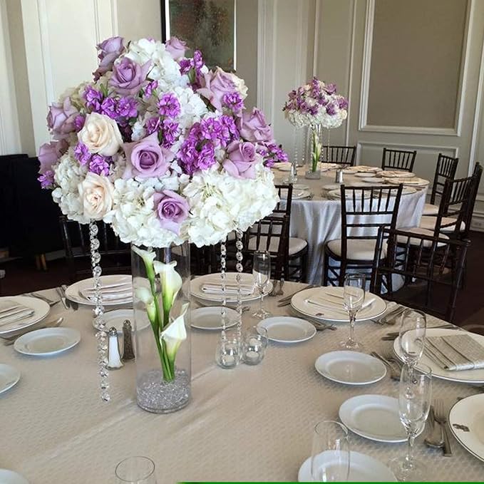 WGV Cylinder Vase Bulk, Diameter 5", Height 16", Clear Glass Floral Planter Container, Tall Centerpiece Arrangement for Wedding Party Event Home Office Decor, 6 Pieces