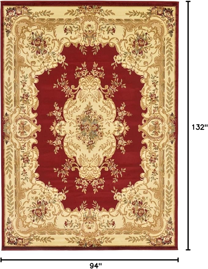 Rugs.com Chateau Collection Rug - 8' x 11' Red Medium Pile Rug