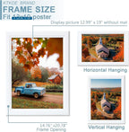 KTKDE 13x19 Picture Frame Set of 3, Wooden frames White, Vertical & Horizontal Wall Hanging for Wall Display,Studio Gallery Photo Frame for Photos, Posters & Art Prints