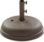 Best Choice Products Fillable Umbrella Base Stand Round Dome Plastic Patio Umbrella Base Stand, Pole Holder for Outdoor, Lawn w/ 55lbs Weight Capacity, Adjustment Knob - Brown