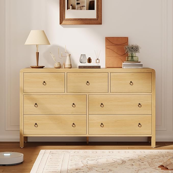 GarveeHome 7 Drawer Dresser for Bedroom, Chest of Drawers, Closet Dresser Storage Cabinet Organizer for Bedroom, Living Room, Hallway & Office