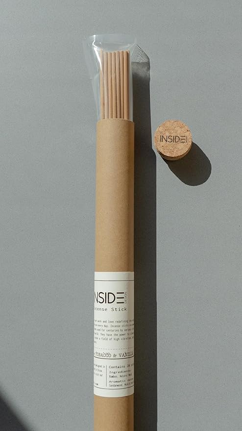 Tobacco & Vanilla Incense Sticks – 11 Inch Bamboo and Natural Wood Blend – Clean-Burning, Low Smoke – 1 Hour Burn Time – 20 Sticks