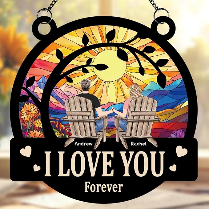 You and Me Got This, Personalized Couple Suncatchers for Windows Hanging Ornament, Housewarming Gifts for Couple Husband Wife, Christmas Anniversary Wedding Gifts for Couples 2024
