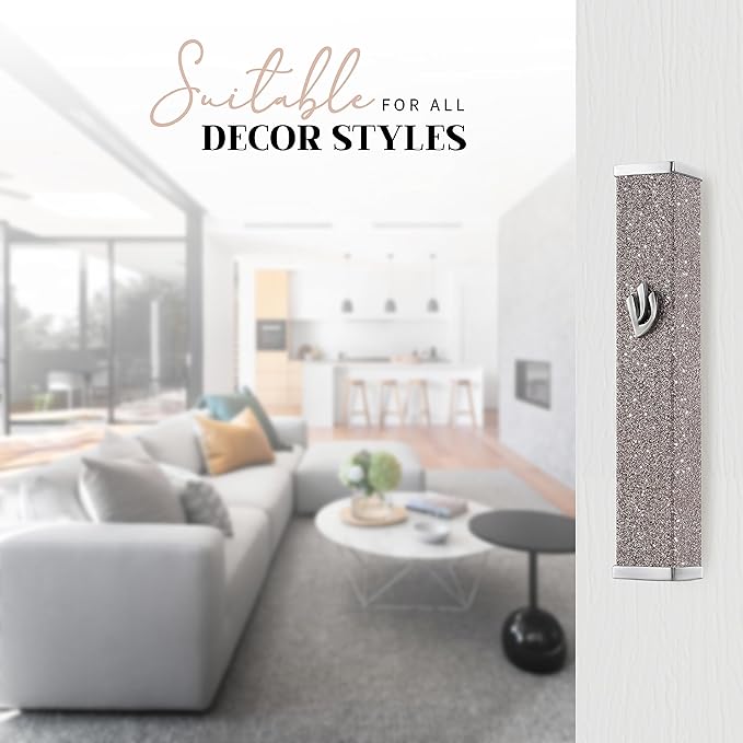 SURI Mezuzah Case Sparkling Brown 3" (8cm) – Candy Collection | Modern Jewish Door Décor