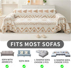 HAOMAIJIA Non Slip Couch Cover Sofa Covers for 3 Cushion Couch Washable sectional Couch Covers for Dogs pet Furniture Protector Couch Cover Blanket for Living Room (My-Khaki, 91"x134")