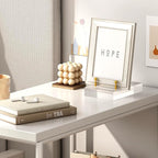 SVENJBB Acrylic Easel Display Stand with Adjustable Gold-Toned Pegs – Crystal Clear Acrylic with Floating Appearance, Ideal for Photos, Cookbooks, Invitations, and Plates, 1Pack