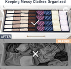 Joyoldelf Sock Drawer Organizer Divider 4 Packs Underwear Organizer, 2 x 24 Cell + 2 x 16 Cell Closet Organizers and Storage Sock Holders for Storing Socks, Handkerchiefs, Ties, Belts (Navy Blue)