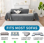HAOMAIJIA Non Slip Couch Cover Sofa Covers for 2 Cushion Couch Washable sectional Couch Covers for Dogs pet Furniture Protector Couch Cover Blanket for Living Room (Grey, 71"x118")