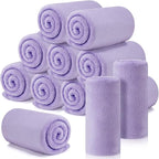 Tinideya 12 Pcs Flannel Fleece Throw Blanket Bulk 50 x 60 Inch Soft Fleece Blanket Warm Throw Blankets Coral Blankets for Couch Sofa Home Wedding Gifts Season (Lilac Color)