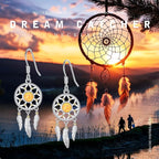 Dream Catcher Earrings for Women 925 Sterling Silver Western Earrings Dream Catcher Dangle Cowgirl Earrings Bohe Jewelry Gifts for Women