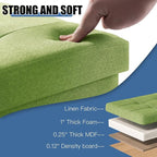 BRIAN & DANY 15 Inches Ottoman with Storage, Square Small Storage Ottoman Foot Rest with Legs, Ottomans Foot Stool for Dorm, Living Room, Entryway (Bright Green)