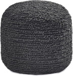Anji Mountain Artisan Crafted Cotton Blend Pouf Ottoman | Versatile Floor Seating & Footstool for Living Room | Modern Boho Home Décor Accent | Filled Pouffe
