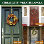 ZMCINER Wreath Hanger for Front Door, Adjustable 15-25 Inch Wreath Hanger, 20 lbs Larger Door Upgrade, Nickel