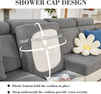 Couch Covers for 2 Cushion Sofa Pet Friendly Couch Cushion Covers Universal Sofa Covers Washable Stretch Slipcovers for Sectional Sofa (Texture Gray,Large Double Seat Cover)