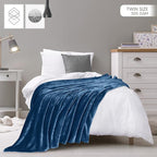 Utopia Bedding Fleece Blanket Twin Size Royal Blue 300GSM Luxury Anti-Static Fuzzy Soft Microfiber Bed Blanket (60x80 Inch)