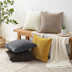 decorUhome Spring Dark Grey Chenille Throw Pillow Covers 20x20 Set of 2 Textured Soft Cozy Slubby Couch Pillow Covers Modern Farmhouse Boho Decorative Pillow Cases for Bed Sofa Living Room