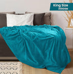 Utopia Bedding Fleece Blanket King Size Turquoise 300GSM Luxury Anti-Static Fuzzy Soft Microfiber Bed Blanket (90x102 Inch)