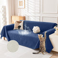 Deep Dream Cat-Scratch Resistant Couch Cover, Waterproof Sofa Cover for 2 Cushion Couch Washable, Pet Friendly Couch Protectors Anti Slip Thickened Slipcovers for Dogs Pets, 71" x 102", Blue