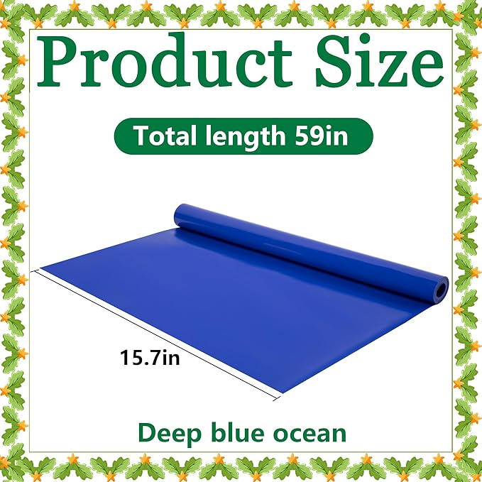 Wehhbtye 59'' x 15.7'' Christmas Village Ocean Display Mat, Christmas Village Miniature Ocean Mat, Xmas Villages PVC Pad Decoration for Holiday Mini Landscape Scene Accessories