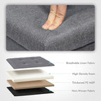 B FSOBEIIALEO Storage Ottoman Cube Foldable Footrest, Chest & Seat for Living Room, Nursery, Bedroom 12.6 Inch Cube (Linen Grey)