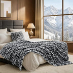 Cozy Bliss Luxury Faux Fur Throw Blanket Leopard Print, Non Shedding Double Sided Sherpa Blankets Super Soft Fluffy Thick Warm Throws Home Decor for Couch Bed Sofa Women,60"*80"Inches Snow Leopard