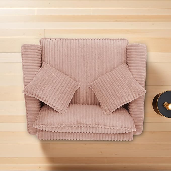 ERYE Living Room Accent Chair, Modern Corduroy Upholstered Chair Wider Seat Cushion Leisure Armchair W/2 Pillows and Removable Cover for Home Apartment,Bedroom,Office